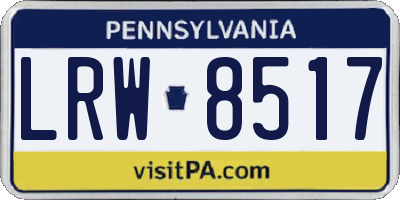 PA license plate LRW8517