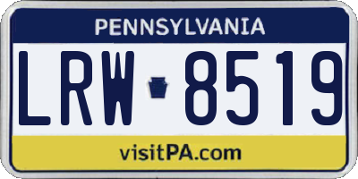 PA license plate LRW8519