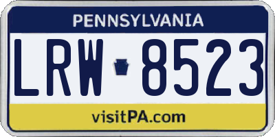 PA license plate LRW8523
