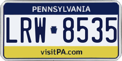 PA license plate LRW8535