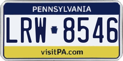 PA license plate LRW8546