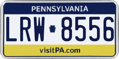 PA license plate LRW8556