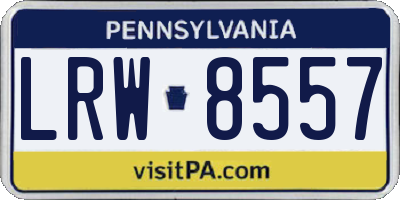 PA license plate LRW8557