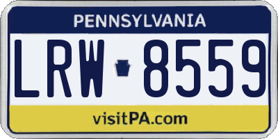 PA license plate LRW8559