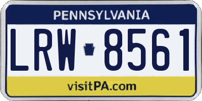 PA license plate LRW8561