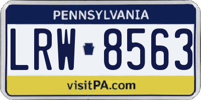 PA license plate LRW8563