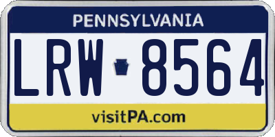 PA license plate LRW8564