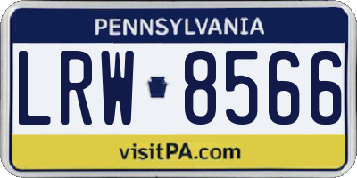 PA license plate LRW8566
