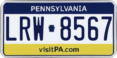 PA license plate LRW8567