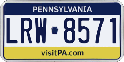PA license plate LRW8571