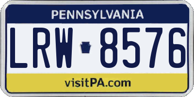 PA license plate LRW8576