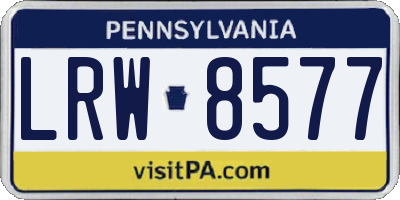 PA license plate LRW8577