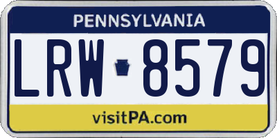 PA license plate LRW8579