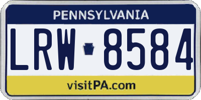 PA license plate LRW8584