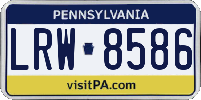PA license plate LRW8586