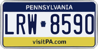 PA license plate LRW8590