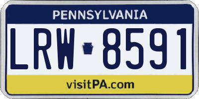 PA license plate LRW8591