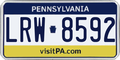 PA license plate LRW8592