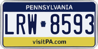 PA license plate LRW8593