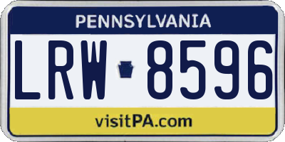 PA license plate LRW8596