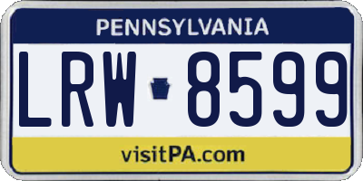 PA license plate LRW8599