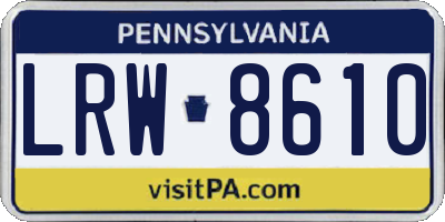 PA license plate LRW8610