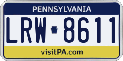PA license plate LRW8611