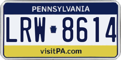 PA license plate LRW8614