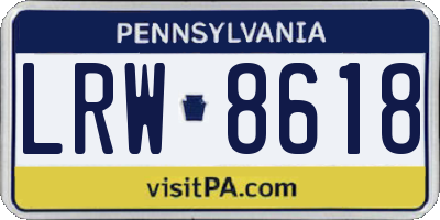 PA license plate LRW8618