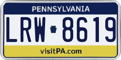 PA license plate LRW8619