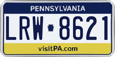 PA license plate LRW8621
