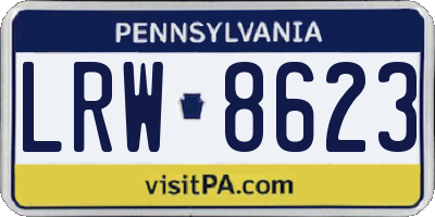 PA license plate LRW8623
