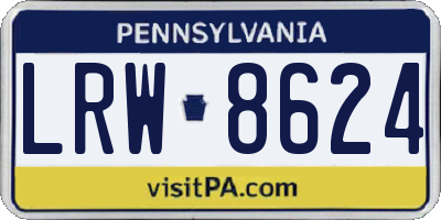 PA license plate LRW8624