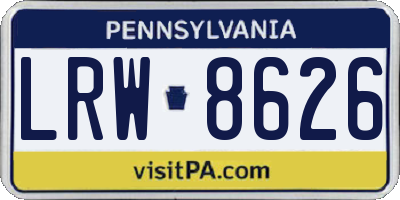 PA license plate LRW8626