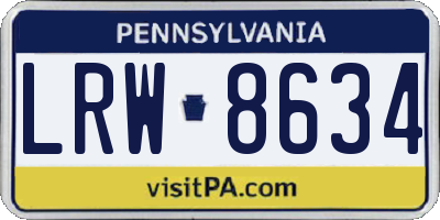 PA license plate LRW8634