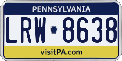 PA license plate LRW8638