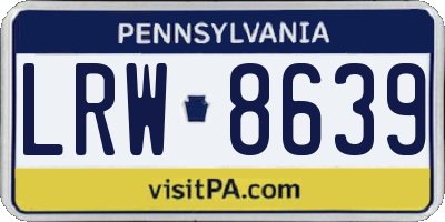 PA license plate LRW8639
