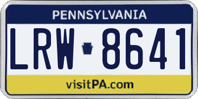 PA license plate LRW8641