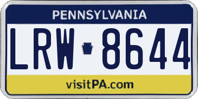 PA license plate LRW8644
