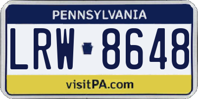 PA license plate LRW8648