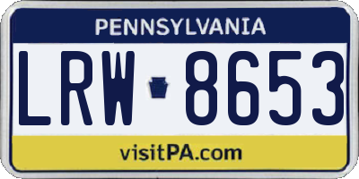 PA license plate LRW8653