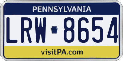 PA license plate LRW8654
