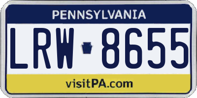 PA license plate LRW8655