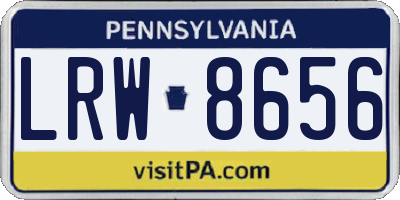 PA license plate LRW8656