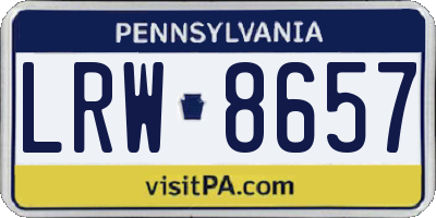 PA license plate LRW8657