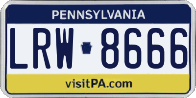 PA license plate LRW8666