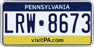 PA license plate LRW8673