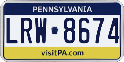 PA license plate LRW8674