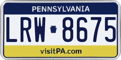 PA license plate LRW8675
