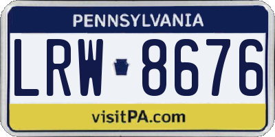 PA license plate LRW8676